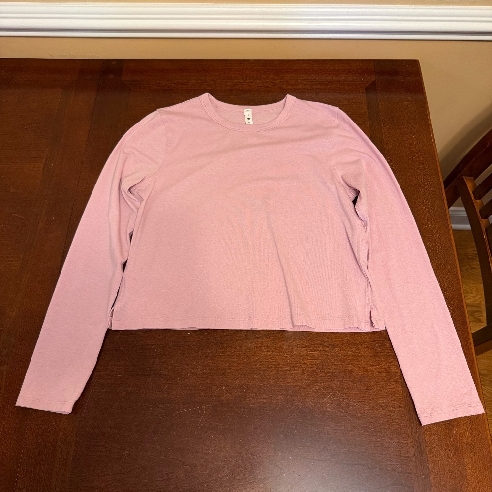 Lululemon Classic-Fit Cotton-Blend Long Sleeve Shirt (Size 4) Pink Peony EUC